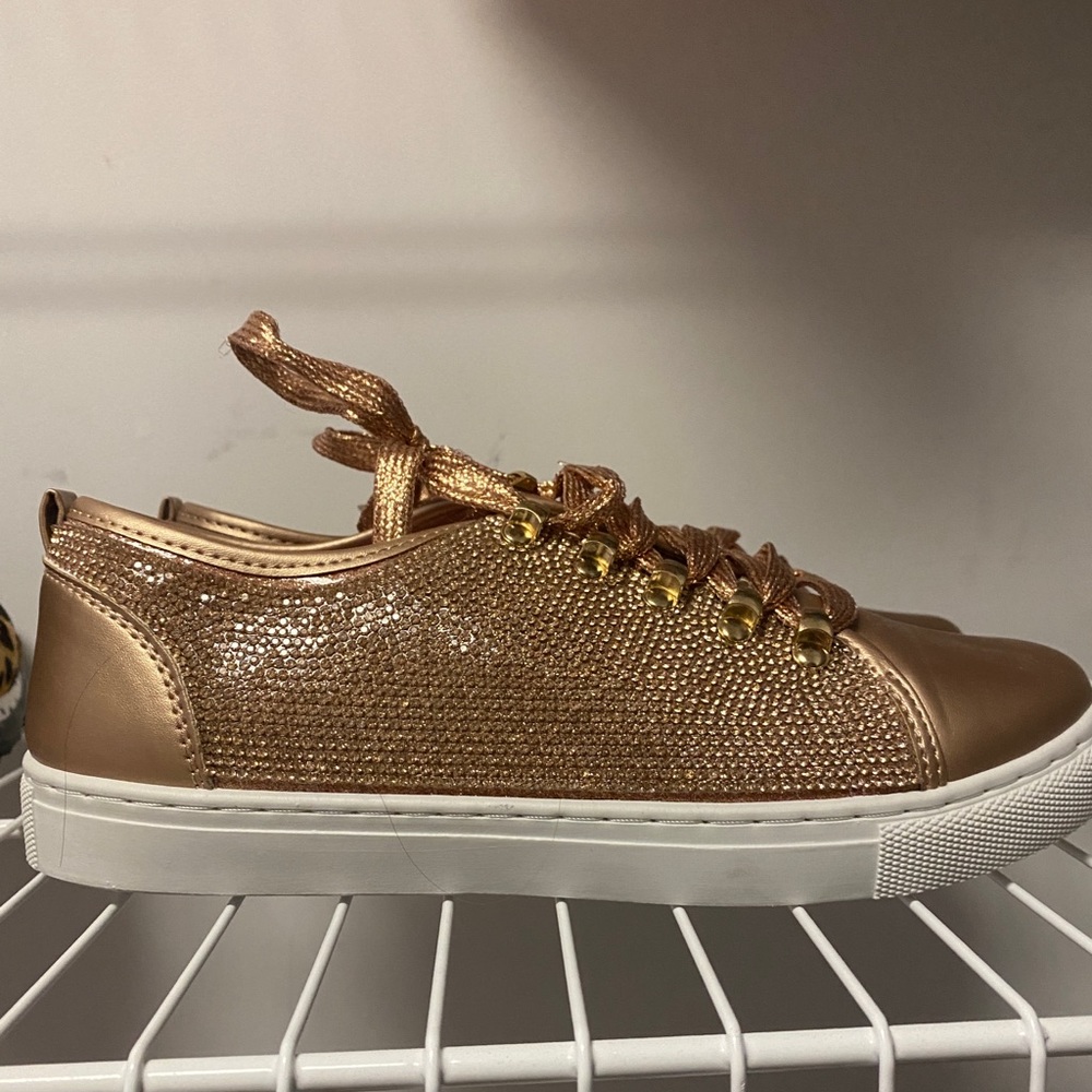 Sequin rose gold shoes size10